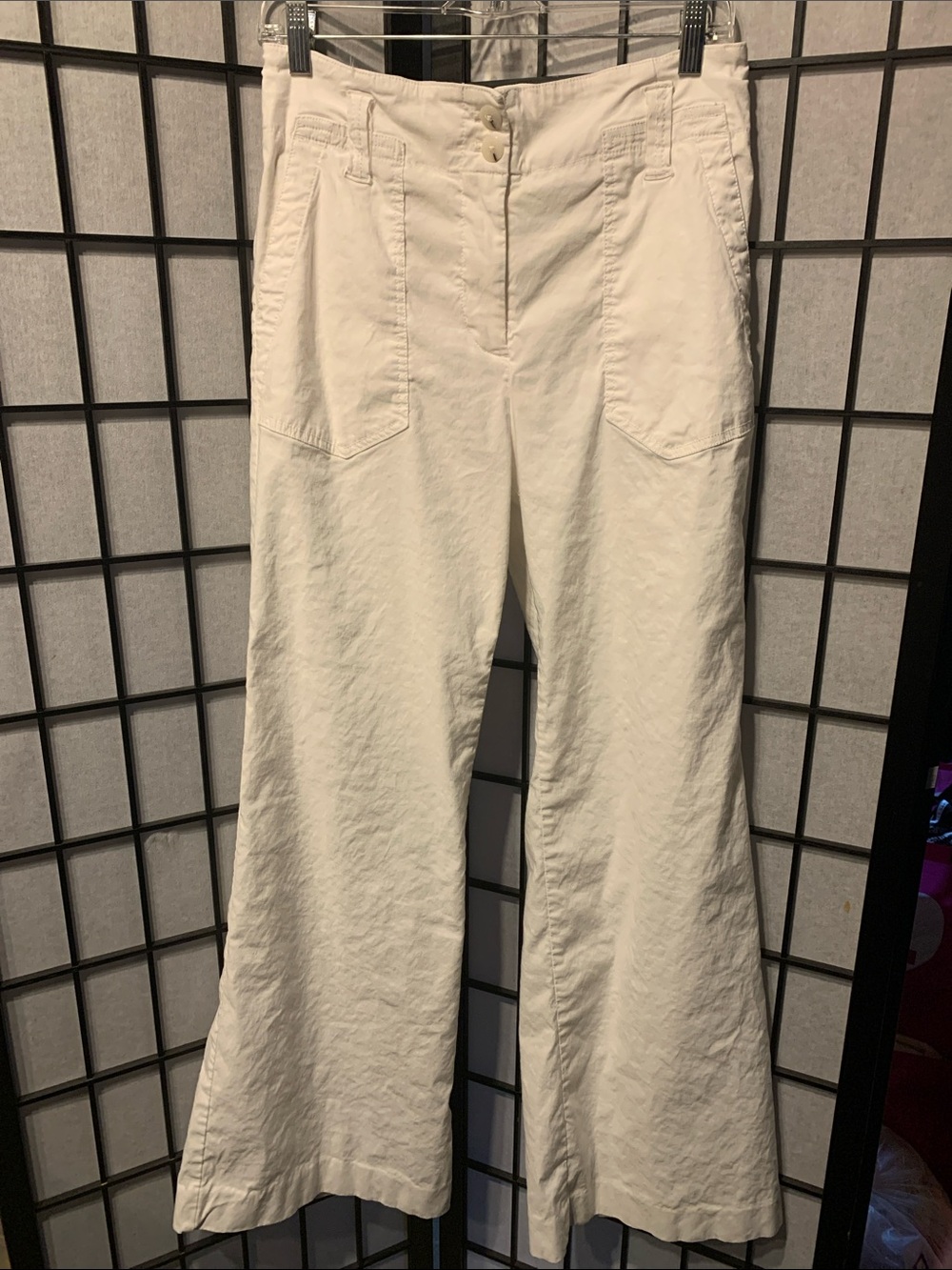 Maeve by Anthropologie White Wide-Leg High-Rise Pants Size 12